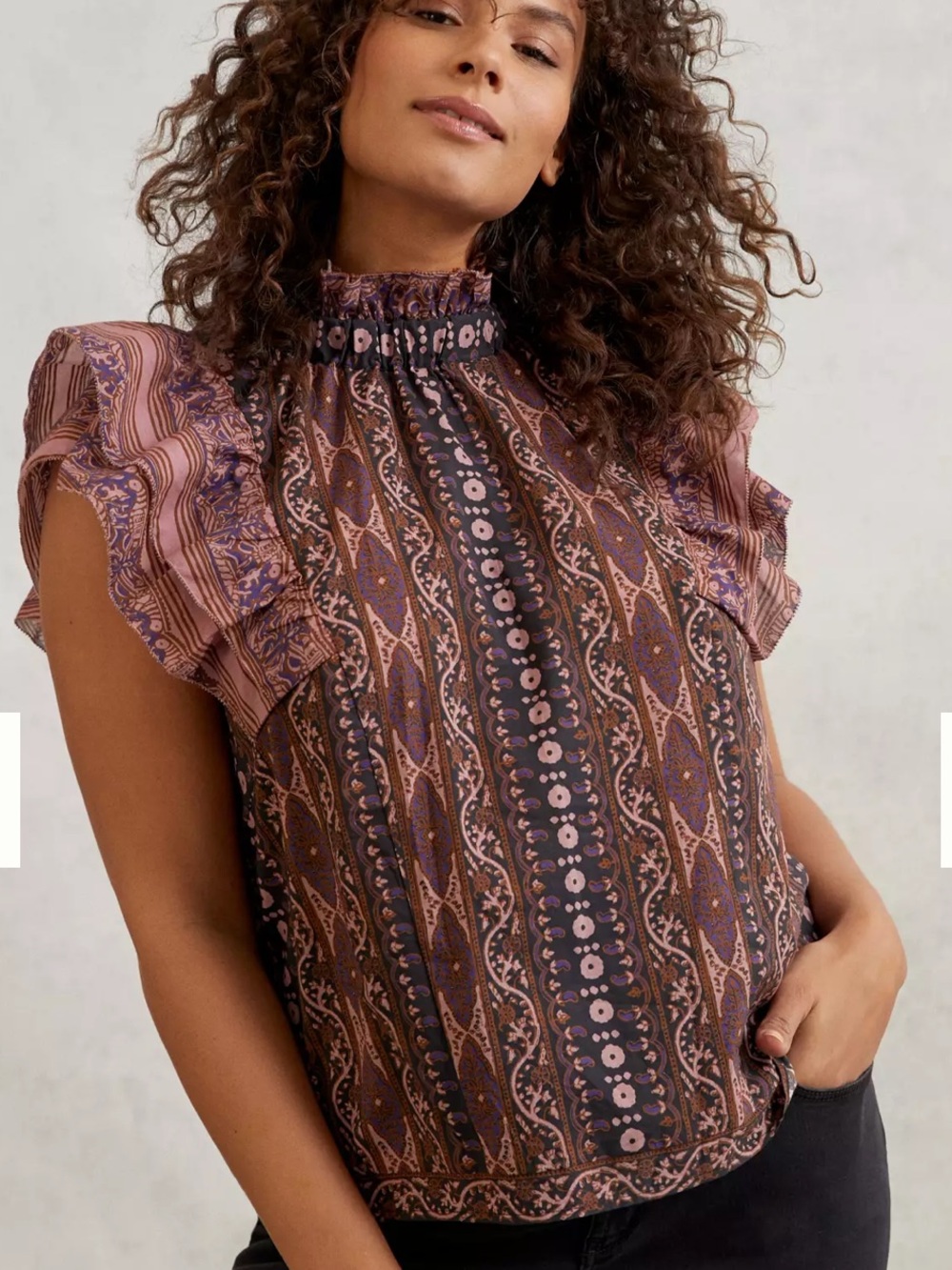Anthropologie Othilia Boho Caricia Ruffled Blouse, Size 2X